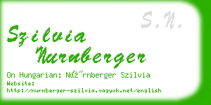 szilvia nurnberger business card